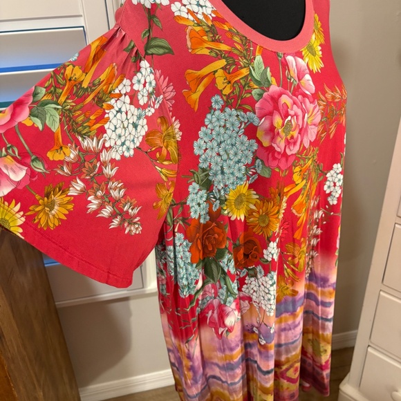 Johnny Was GOLDEN ROSE FLUTTER SLEEVE TEE 2X - Picture 5 of 9